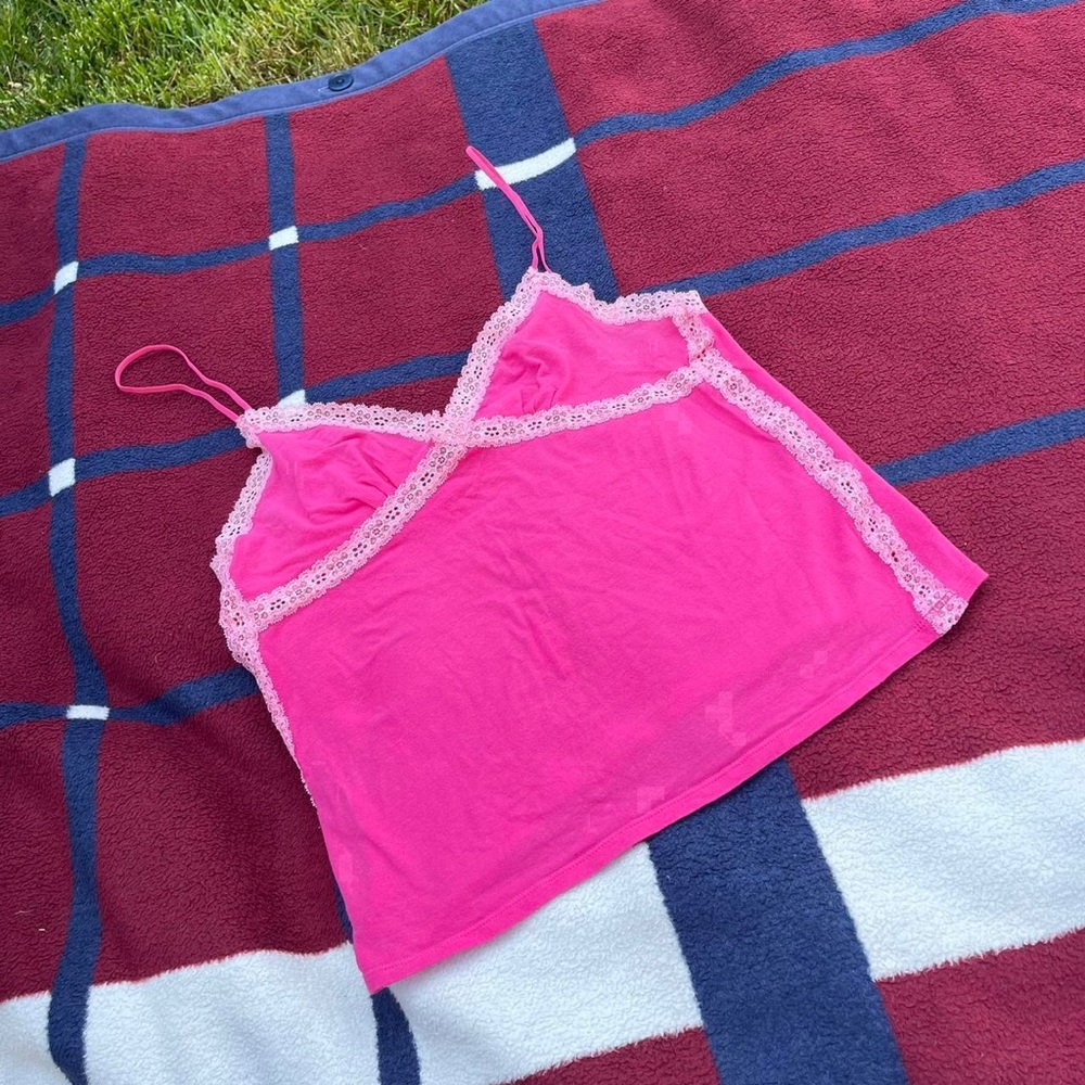 Victoria’s Secret Pink Lace Trim Cami Tank Top Vintage Y2K coquette fairy S